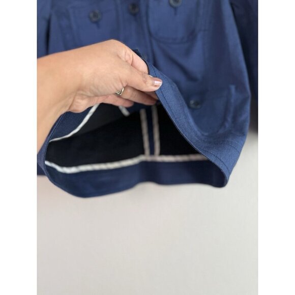 Trina Turk Blazer Jacket Linen Cotton Blend Blue 3/4 Sleeve Women Size 6 Classic - Picture 8 of 11